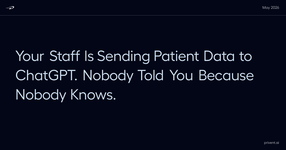 Your Staff Is Sending Patient Data to ChatGPT. Nobody Told You Because Nobody Knows.